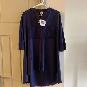 New with tags Anne Klein Navy Tunic-S-Linen